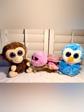 Set of 3 Ty Beanie Boos Medium 9-11” size. K0021